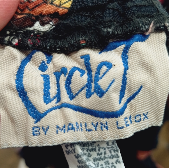 VINTAGE Circle T Native American Indian Chief Tribal Print Tiered Maxi Skirt M - Picture 8 of 13